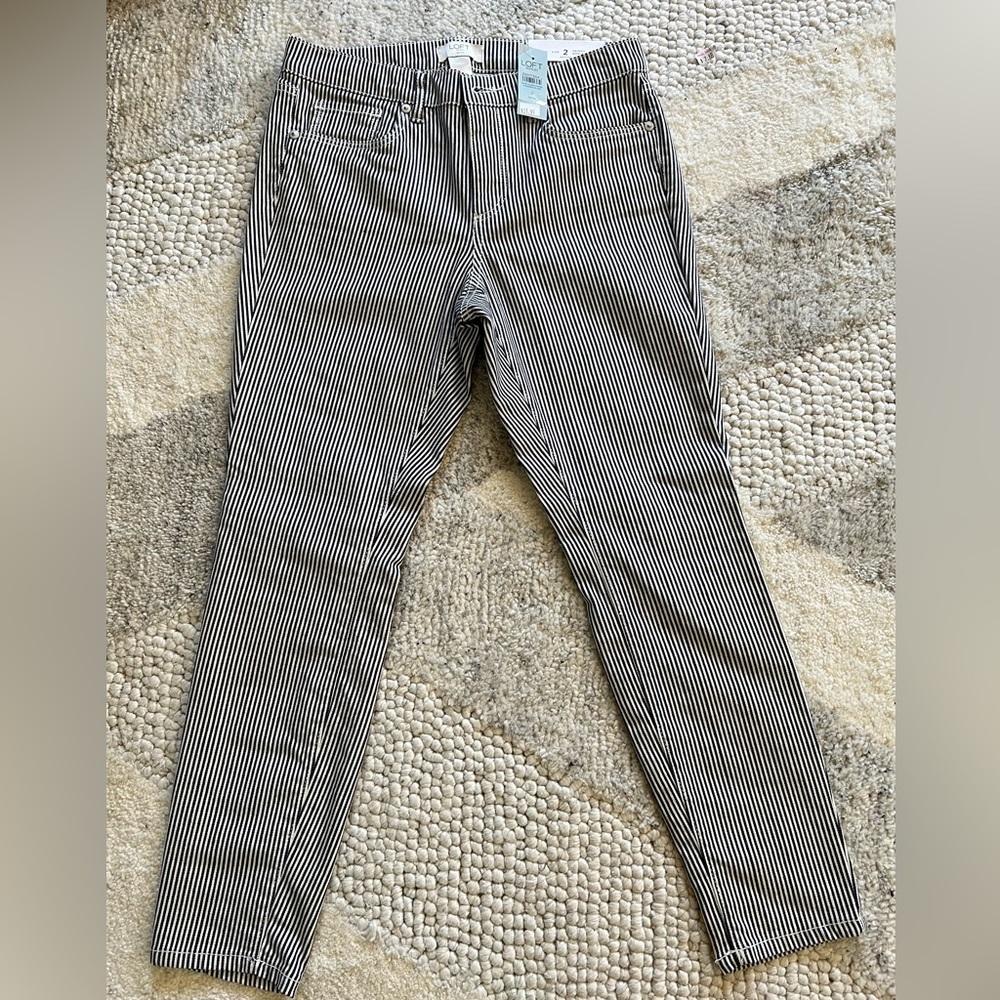 LOFT Skinny Pinstripe Denim Pants Size 0P